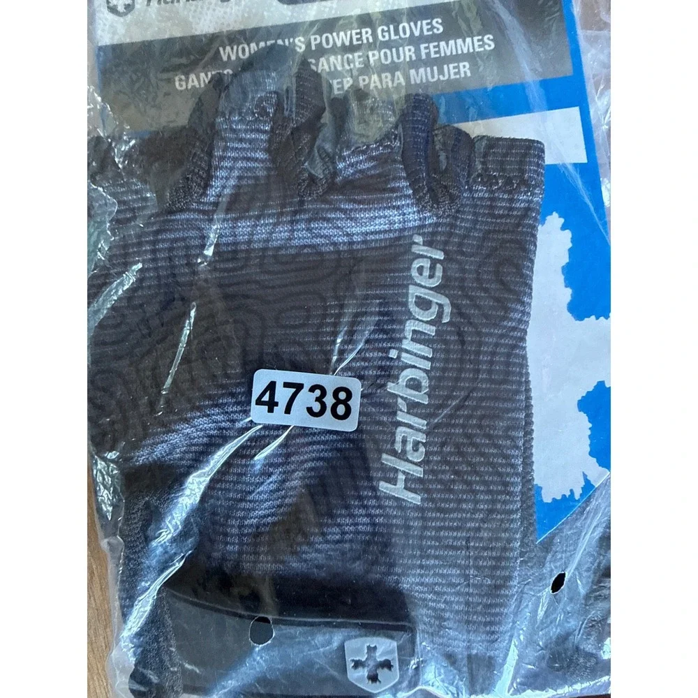 Lot of 2 Harbinger Power Gloves Womens M Carbon New Padded Leather Fitness 16315